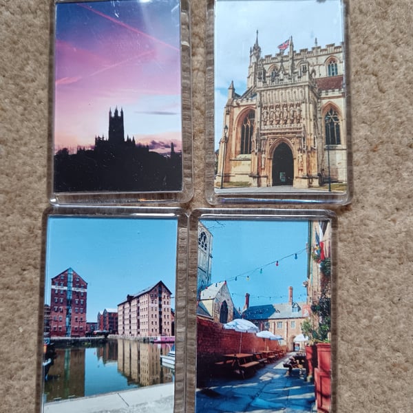 Photography fridge magnet set of 4 featuring Gloucester 