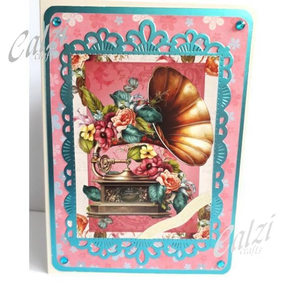 Gramaphone Birthday Card
