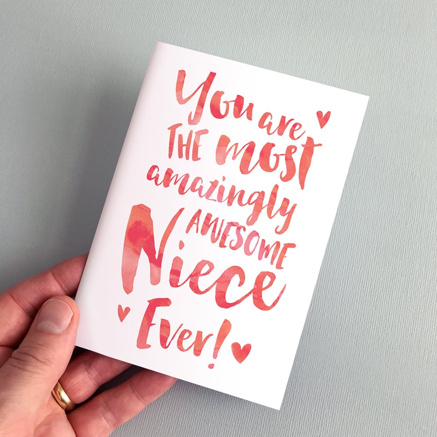 The Most Amazingly Awesome Niece Greeting Card - Thank You, Niece Birthday Card