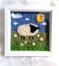 "Hello Spring"  Sheep Textile Art  - Image 1