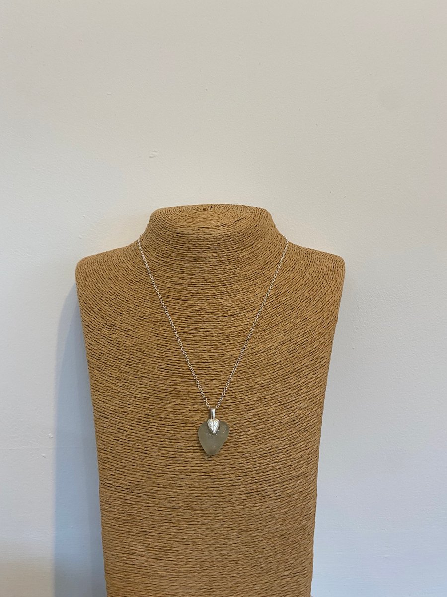 Sea Glass and Silver Necklace (689)