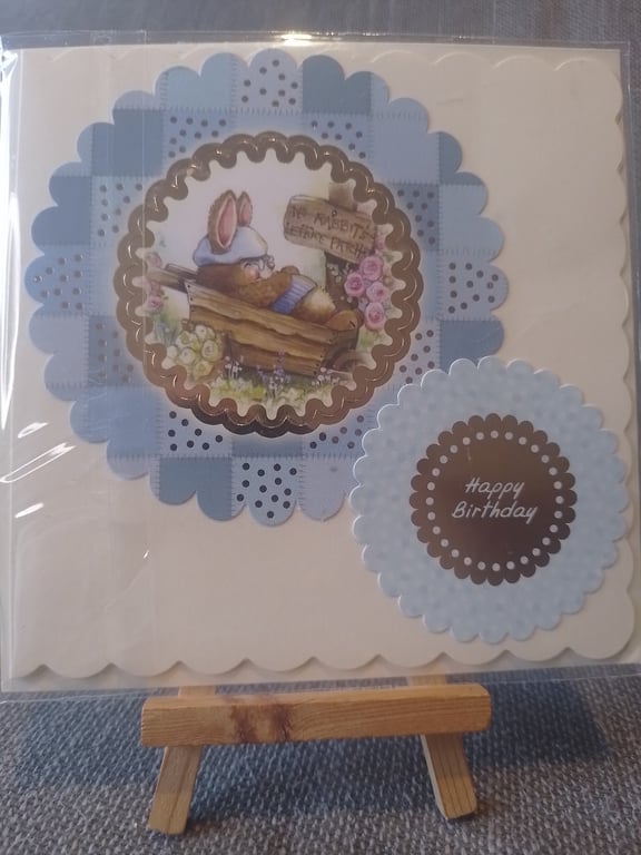 Sleepy Bunny Birthday Greetings Card