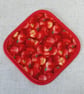Pot holder, pan holder, quilted, red apples - Image 4