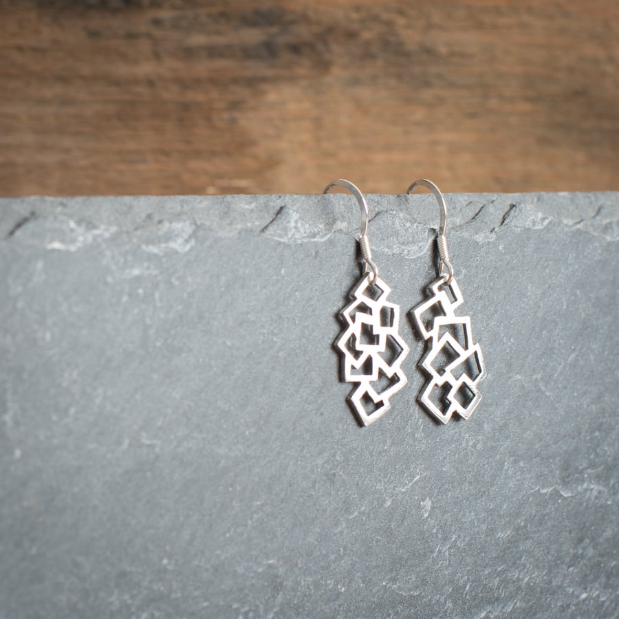 Architecture Inspired Sterling Silver Earrings