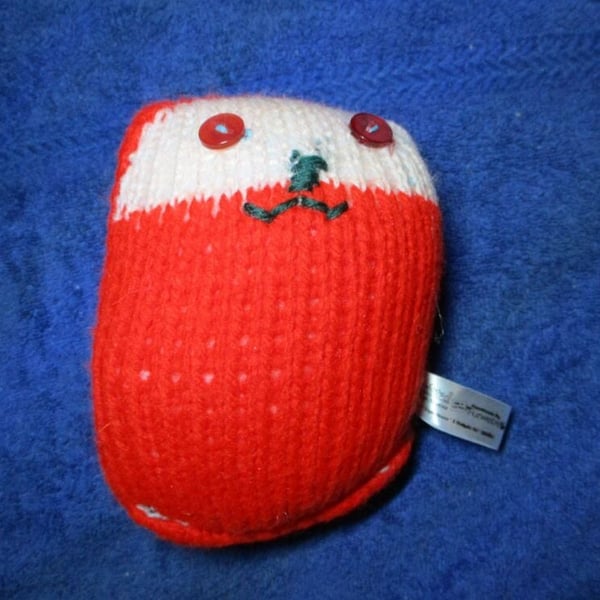 Red Eyed Mini Armless Santa Snuggy - Knitted By KM