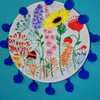 Wild flowers Embroidery Art 