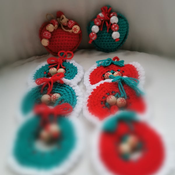 Traditional Crochet Hanging Tree Décor (Set of 8)