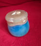 Handmade 'seaside' epoxy resin decorative pot with screw lid. - Image 1