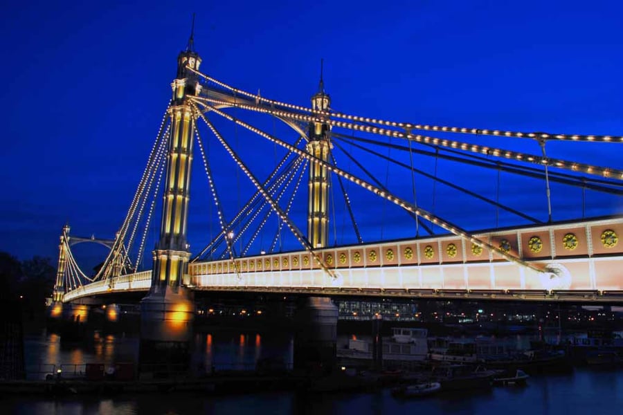 Albert Bridge At Night West London Photograph Print