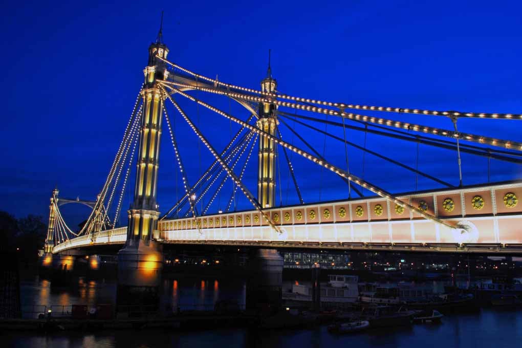 Albert Bridge At Night West London Photograph Print
