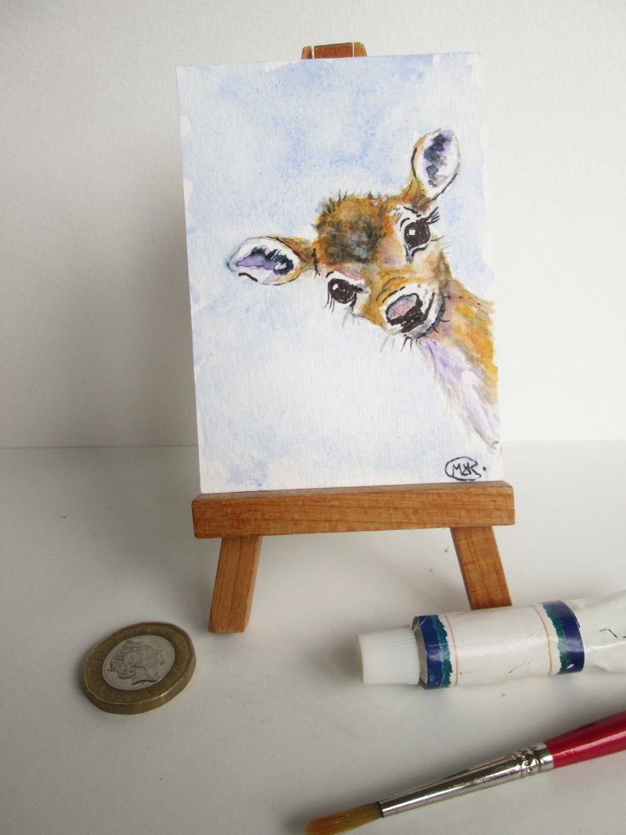 Fawn Deer Original Miniature ACEO painting