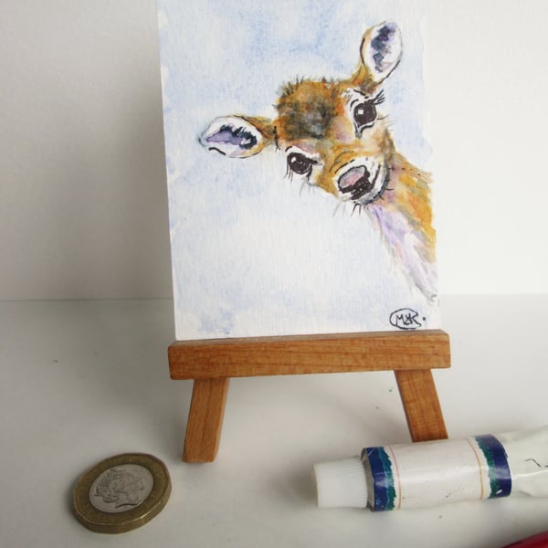 Fawn Deer Original Miniature ACEO painting