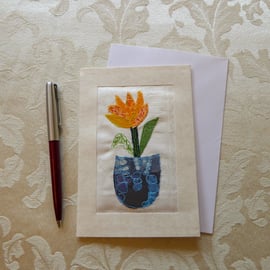 Individually Hand Crafted Textile Blank Card