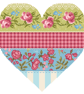 114 - Cross Stitch Patchwork Heart Victorian Rose Block Quilt Shabby Chic - Image 1
