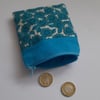 Blue Flower Design Coin Purse