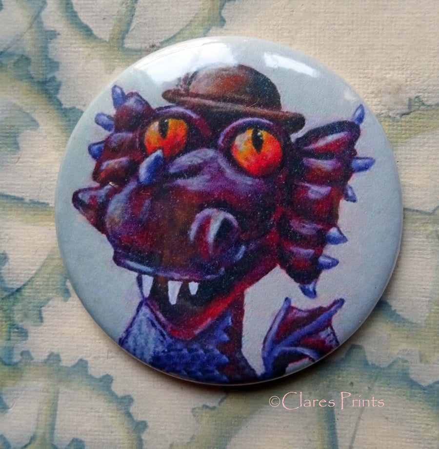 Steampunk Dragon Art Badge 58mm Button Animal Badges 