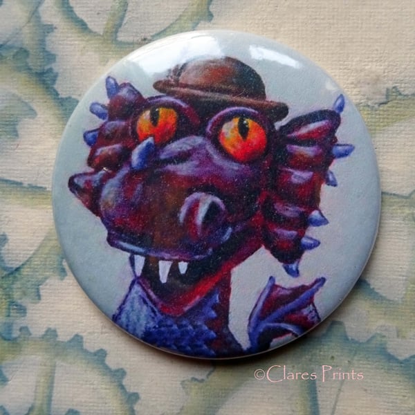 Steampunk Dragon Art Badge 58mm Button Animal Badges 