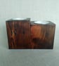 Set of 2 Wooden Tealight Holders - Dark Oak Finish Upcycled Pallet Wood - Image 8