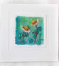 HAND EMBROIDERED GREETINGS CARD DAISY STYLE FLOWERS