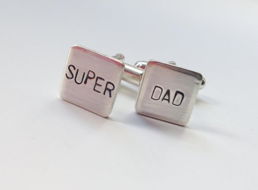 Super Dad Sterling Silver Cufflinks