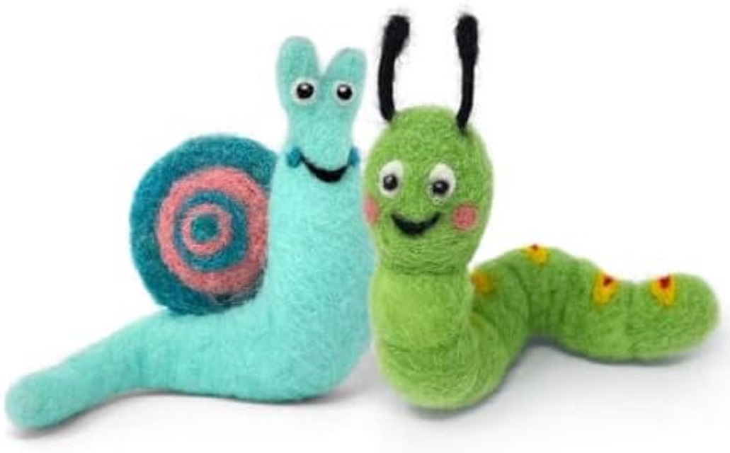 The Crafty Kit Company 'Beastie Buddies- Snail & Caterpillar' Needle Felting Kit