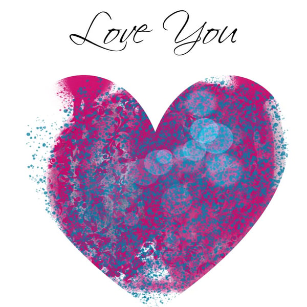 Love You Deep Pink Heart Greeting Card