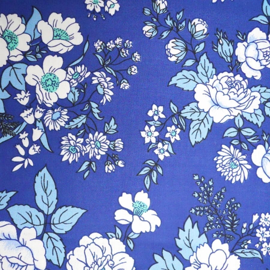 Pretty BLUE Roses Grasmere by Osman  Vintage Fabric Lampshade option 