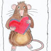  Mouse Valentine's Card. Free UK shipping