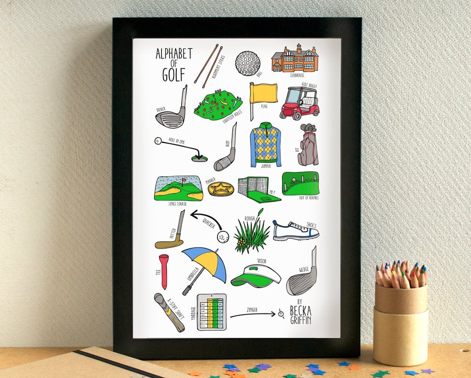 Golf Alphabet Art Print