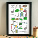 Golf Alphabet Art Print