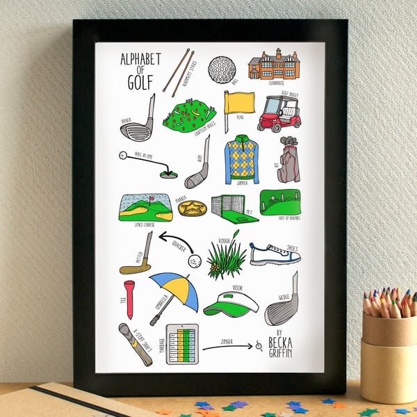 Golf Alphabet Art Print