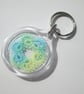 Lemon blue-green Tatted key-ring  - Image 1