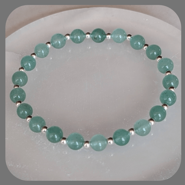 Aventurine and Sterling Silver Stacker Bracelet