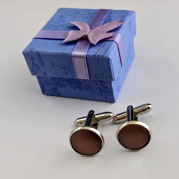 Mauve gemstone cufflinks