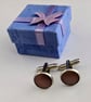 Mauve gemstone cufflinks - Image 1