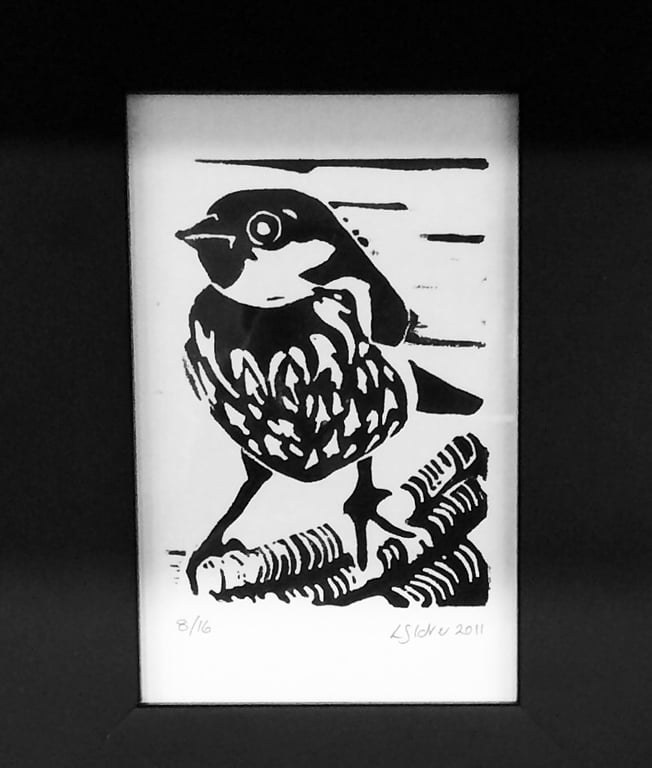 Sparrow Limited Edition Lino Print