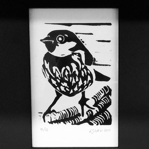Sparrow Limited Edition Lino Print
