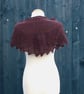 Natural black Shetland wool & cerise cotton lace edged scarf shawl - design S122 - Image 3