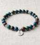 Azurite Crystal Bracelet, Intuition, Personalised Engraved Gift - Image 1