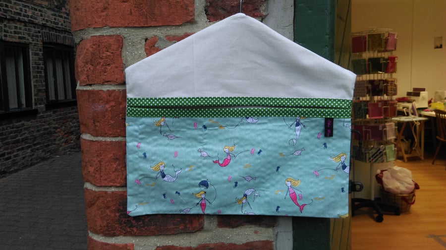 Mermaids Quilted Multi Use Bag - Pegs, Car Tidy, Nappy Holder etc.