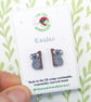 Koala Earrings, Wooden Animal Studs, Silver Plated or Sterling Silver Backs - Image 2