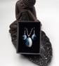 Blues Fused Glass Drop Hook Earrings and Pendant Set - Image 1