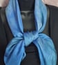 Beautiful Blues Large Square Silk Scarf Hand-Dyed - Image 5