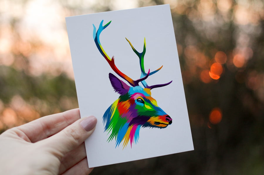 Stag Birthday Card, Stag Birthday Card, Personalized Stag Card, Friend Greeting 