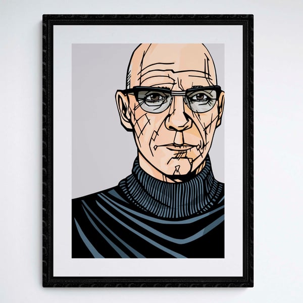 MICHEL FOUCAULT personalised art print, add favourite quote, modern philosophy