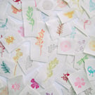 Mixed random pack of hand stamped snippets for slow stitching