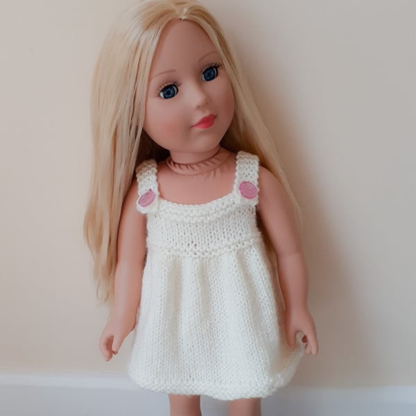 KNITTING PATTERN PDF Cream Sundress for Doll