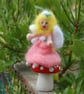 Fairy on a mushroom.   Needle felt mushroom on a ceramic mushroom - Image 2