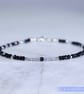 Black Spinel Sterling silver &  Rose Quartz dainty handmade beaded bracelet - Image 4