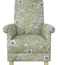 Fireside Chair Armchair Finch Toile Fabric Accent Birds Green Floral Adult